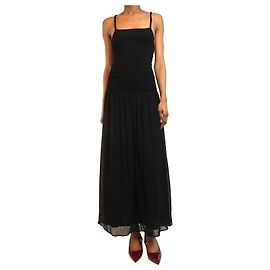 Totême Black spaghetti-strap smock dress - size UK 6 Black