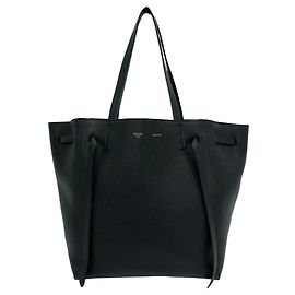 Céline Celine Cabas Phantom Small Leather Tote Bag Black