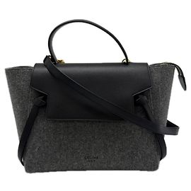 Céline CELINE Felt Leather Belt Bag Micro - 2-way Handbag Brown Black