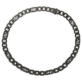 Collier Chaîne Logo Zucca FF de Fendi Noir