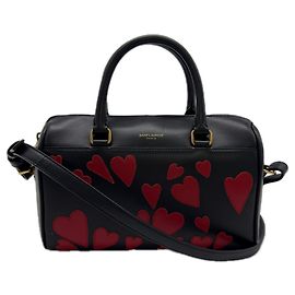 Bolsa de mão Baby Duffle Saint Laurent Preto Vermelho