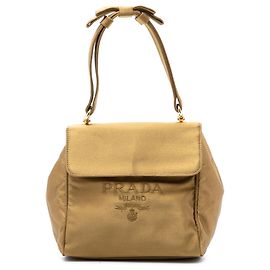 Prada Gold Raso Logo Handtasche Golden
