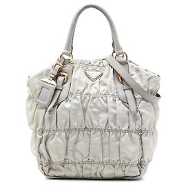 Bolsa Prada em tessuto gaufre cinza Marrom Cinza