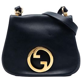 Gucci Blu Medio Borsa in Pelle Blondie a Spalla Blu Blu navy