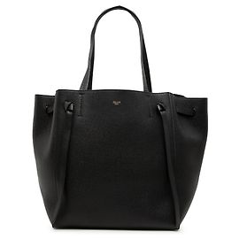 Céline Celine Black Small Leather Phantom Cabas Tote Black