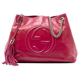 Gucci Pink Medium Patent Soho Chain Tote Pink Andere