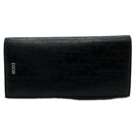 Christian Dior Oblique Vertical Galaxy Long Wallet Black