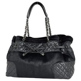 Chanel Coco Mark Chain Tote Bag Black