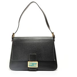 Sac à main en cuir Mamma Bucket de Fendi Noir
