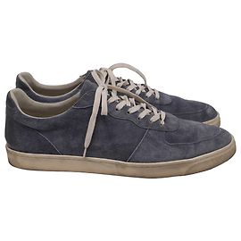Baskets basses en suède gris lavé de Brunello Cucinelli Gris