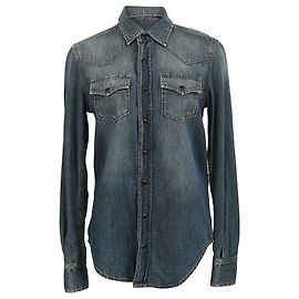 Saint Laurent Western-Hemd aus hellblauem Denim Blau Hellblau