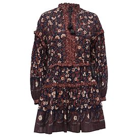 Robe Mini à Imprimé Floral à Franges Marigold d'Ulla Johnson en Coton Multicolore Multicolore