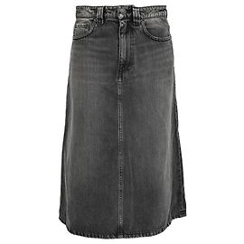 Falda Midi Balenciaga en Denim Gris Gris