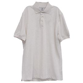 Polo de manga curta Brunello Cucinelli em algodão branco Branco Cru