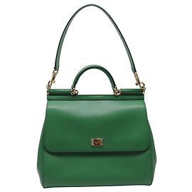 Bolso Grande Sicily de Dolce & Gabbana en Cuero de Ternera Verde Verde