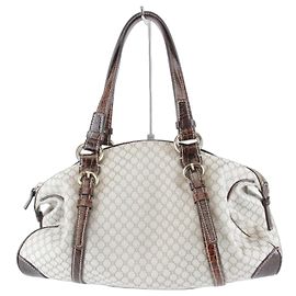 Céline Bolsa Boston de lona bege Celine Bege
