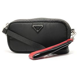 Sac à épaule en nylon Prada Noir