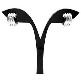 Pendientes de diseño de diamante Melee de Piaget Plata