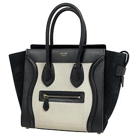 Céline Bicolor Tote Bag Celine Luggage Micro Shopper Schwarz Weiß