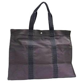 Hermès graue Canvas-Tasche Braun