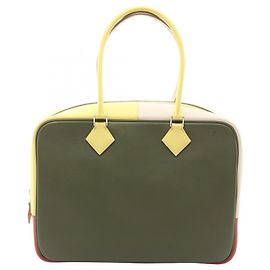 Bolsa Hermès Plume 32 Arlequin Multicor Caqui