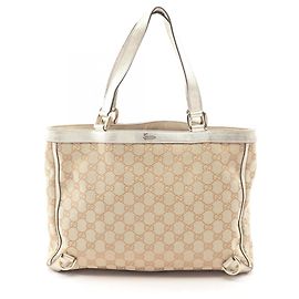 Bolsa tote em canvas GG Abbey da Gucci Bege