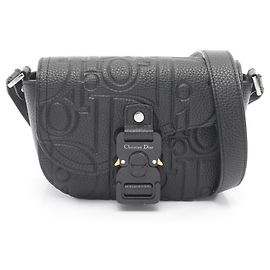Christian Dior Saddle Messenger Bag in Black Leather Black