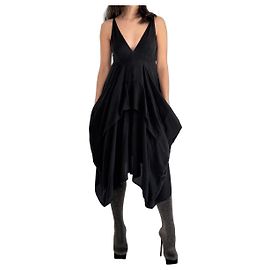Vestito slip Balenciaga in seta nera Nero