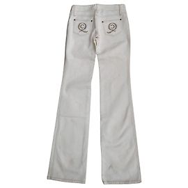 Vaqueros acampanados Alexander McQueen cristales Swarovski blancos Blanco