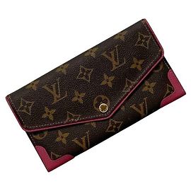 Billetera Larga Bi-Fold Louis Vuitton Castaño Rosa Monograma