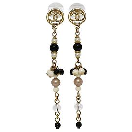 Orecchini Swing di Chanel Nero Bianco Multicolore D'oro