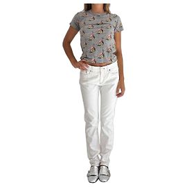 Camiseta Marc Jacobs Gris con Estampado Pin-up de Algodón Multicolor Gris