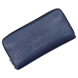 Lange Geldbörse aus marineblauem Leder von Loewe Marineblau