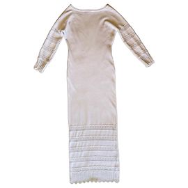 Ermanno Scervino Kleid Weiß Baumwolle Weiß