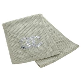 CHANEL COCO Mark Schal Kaschmir Beige Silber CC Auth BA11371V Silber Beige