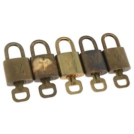 LOUIS VUITTON Set di 5 Lucchetti in metallo Oro LV Auth 173286 D'oro