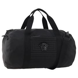 Borsa Boston VERSACE in nylon 2 in 1 nera argento autentica bs33114 Nero Argento