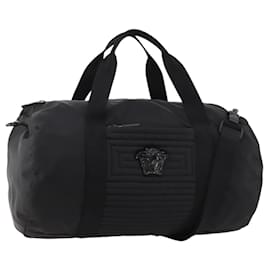 VERSACE Boston Tasche aus Nylon 2-in-1 Schwarz Silber Authentisch bs33114 Schwarz Silber