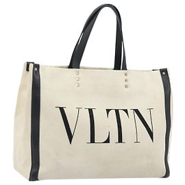 Bolsa Tote Valentino em lona bege e dourada Auth bs34134 Bege Dourado