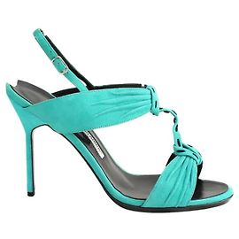 Manolo Blahnik Talons turquoises Turquoise