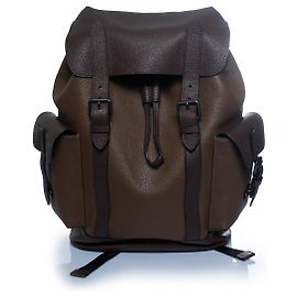 Mochila de couro com fivelas Coach Marrom