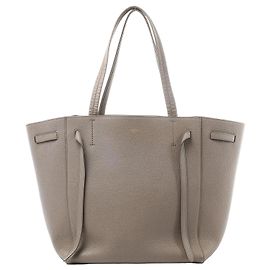 Céline Celine Cabas Phantom Small Leather Shoulder Bag in Taupe Camel