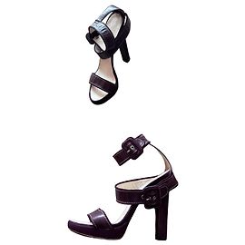 Dsquared2 Purple Leather Strappy Platform Heels Purple