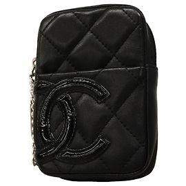 Chanel Cambon Lambskin Cigarette Case Black