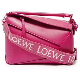 Borsa a spalla in pelle Loewe Puzzle Edge 2-in-1 in rosa Rosa