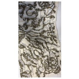 Cachecol de seda Alexander McQueen com padrão de corrente Branco Outro