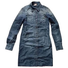 Mini vestido de denim azul John Galliano Azul claro