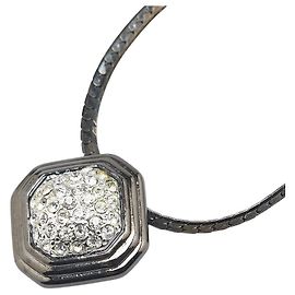 Yves Saint Laurent Saint Laurent Stein Halskette Silber
