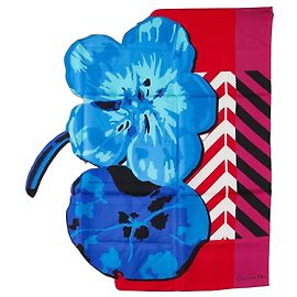 Bufanda de seda con motivo floral Dior Roja Azul Multicolor