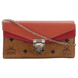Cartera de cuero PVC MCM Patricia Visetos Castaño Rosa